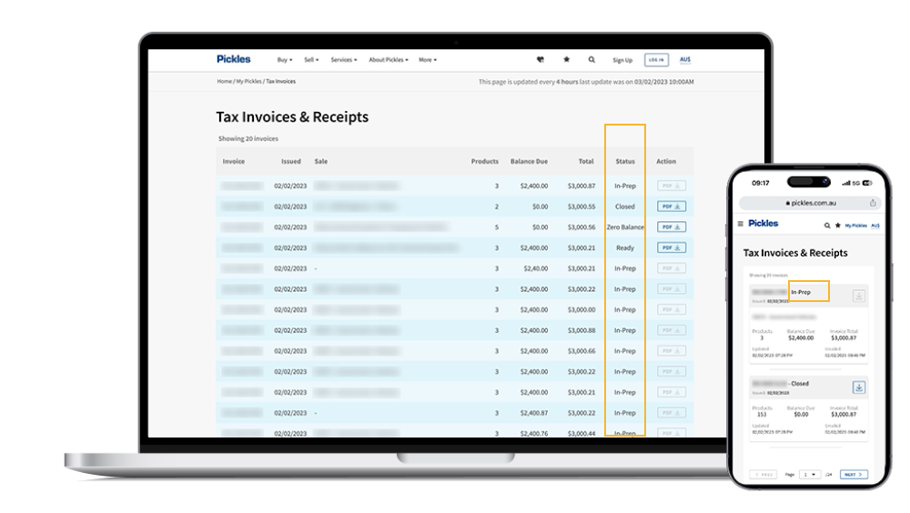 Understanding MyPickles status updates